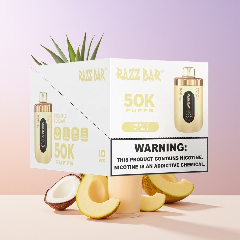Razz Bar 50K Puffs Piña Coco 2% Nicotina Chile Por Mayor