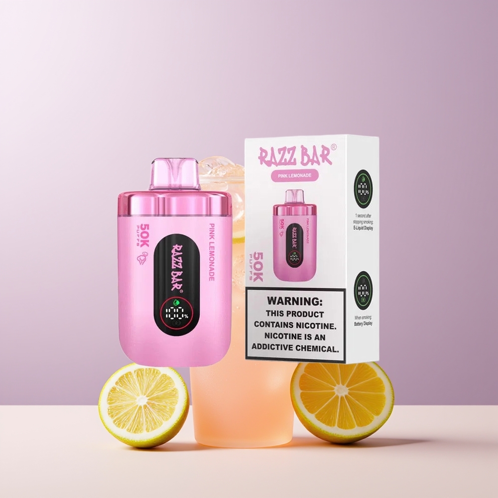 Razz Bar 50K Puffs Rosa Limonada Vape Desechable Chile Por Mayor