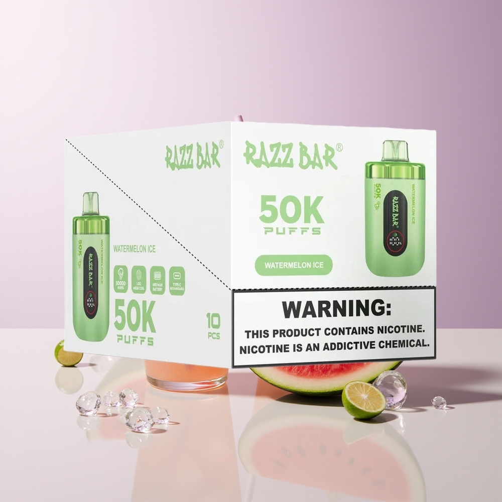 Razz Bar 50K Puffs Vape Sandía Hielo 1.0 Ohm Chile Por Mayor