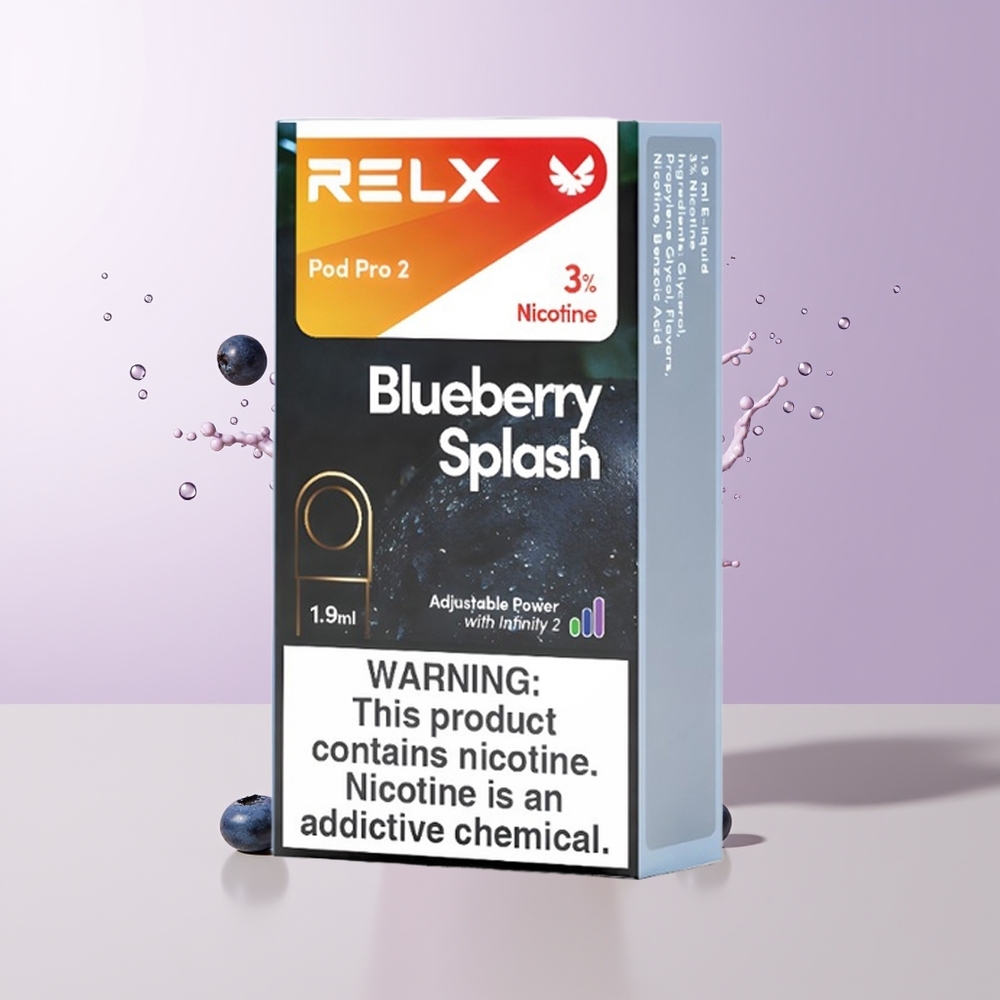RELX Pod Pro 2 600 Arándano Splash 3 Voltajes Chile Por Mayor