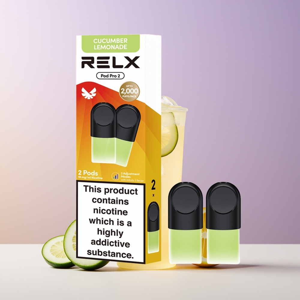 RELX Pod Pro 2 600 Bocados Bebida-Pepino Limonada 3 Ajustes de Voltaje Chile Por Mayor