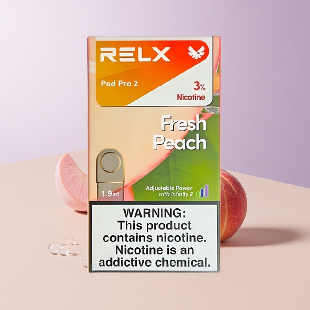 RELX Pod Pro 2 600 Bocanadas Durazno Fresco 3 Ajustes de Voltaje Chile Por Mayor
