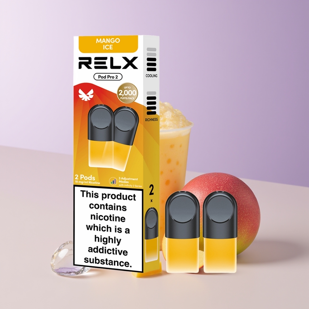 RELX Pod Pro 2 600 Bocanadas Mango Helado 1.9ml Chile Por Mayor
