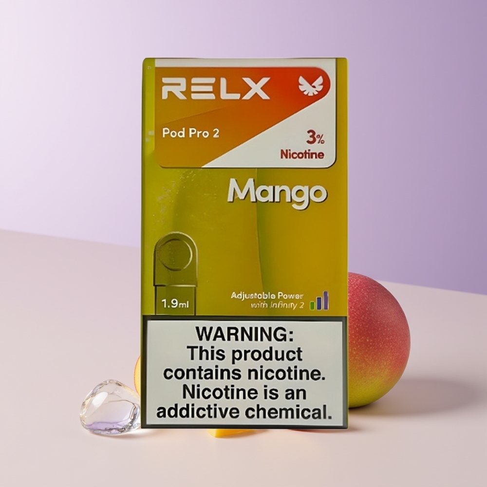 RELX Pod Pro 2 600 Bocanadas Mango Helado 3 Ajustes de Voltaje Chile Por Mayor
