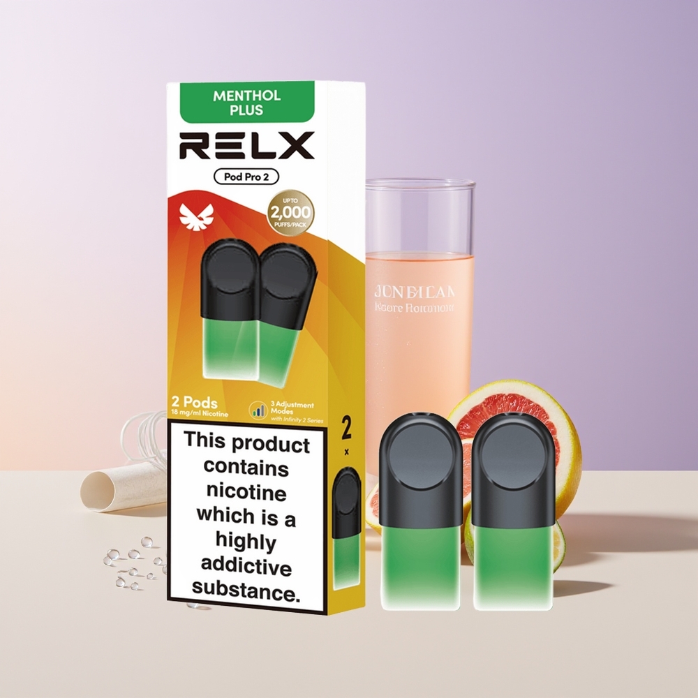 RELX Pod Pro 2 600 Bocanadas Menta-Mentol Plus 3 Ajustes de Voltaje Chile Por Mayor