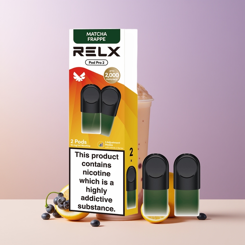 RELX Pod Pro 2 600 Bocanadas Té-Matcha Frappé Té 3 Ajustes de Voltaje Chile Por Mayor