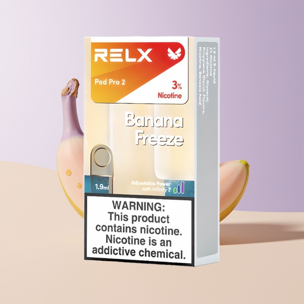 RELX Pod Pro 2 600 Plátano Helado 3 Voltajes Chile Por Mayor