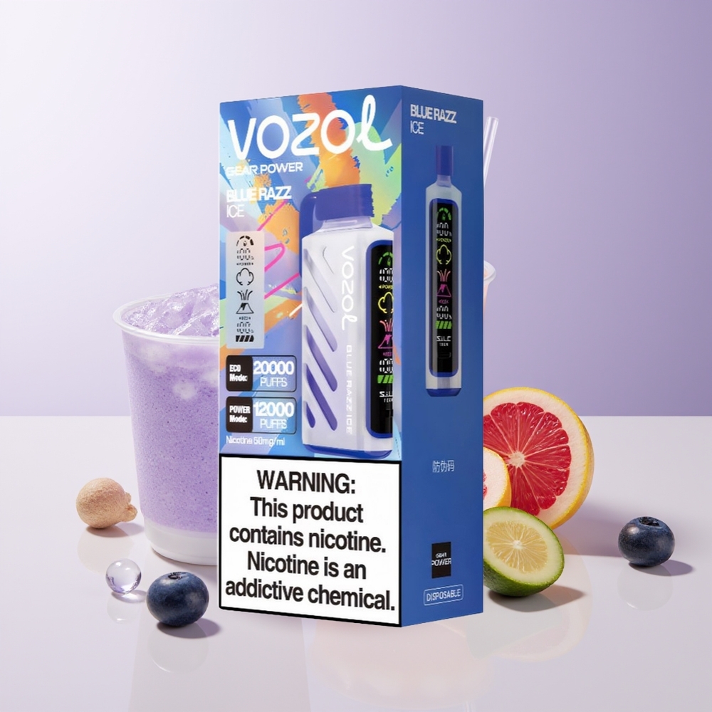 VOZOL Gear Power 20000 Puffs Vape Arándano Azul Hielo Pantalla Completa Chile Por Mayor