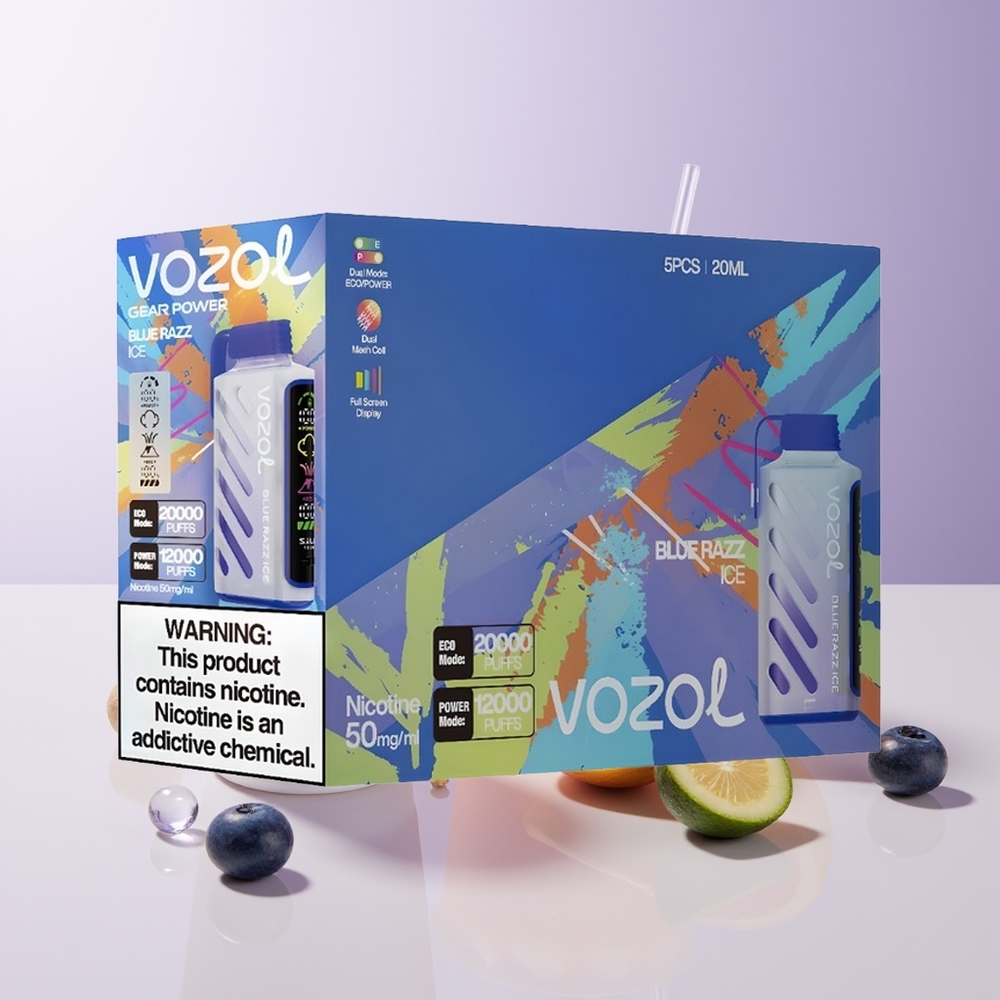 VOZOL Gear Power 20000 Puffs Vape Arándano Azul Hielo Pantalla Completa Chile Por Mayor