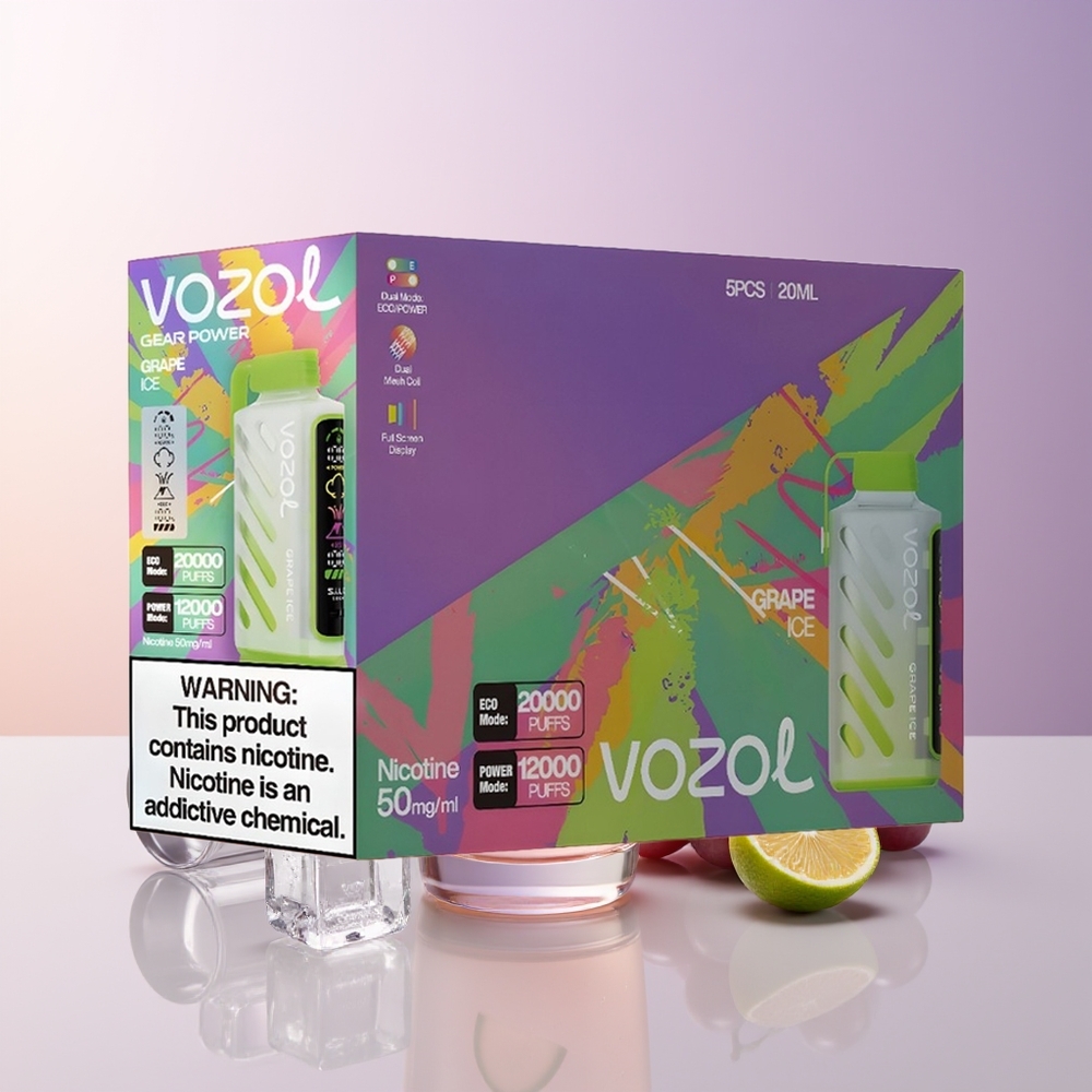 VOZOL Gear Power 20000 Puffs Vape Hielo Uva Dual Mesh Coil Chile Por Mayor