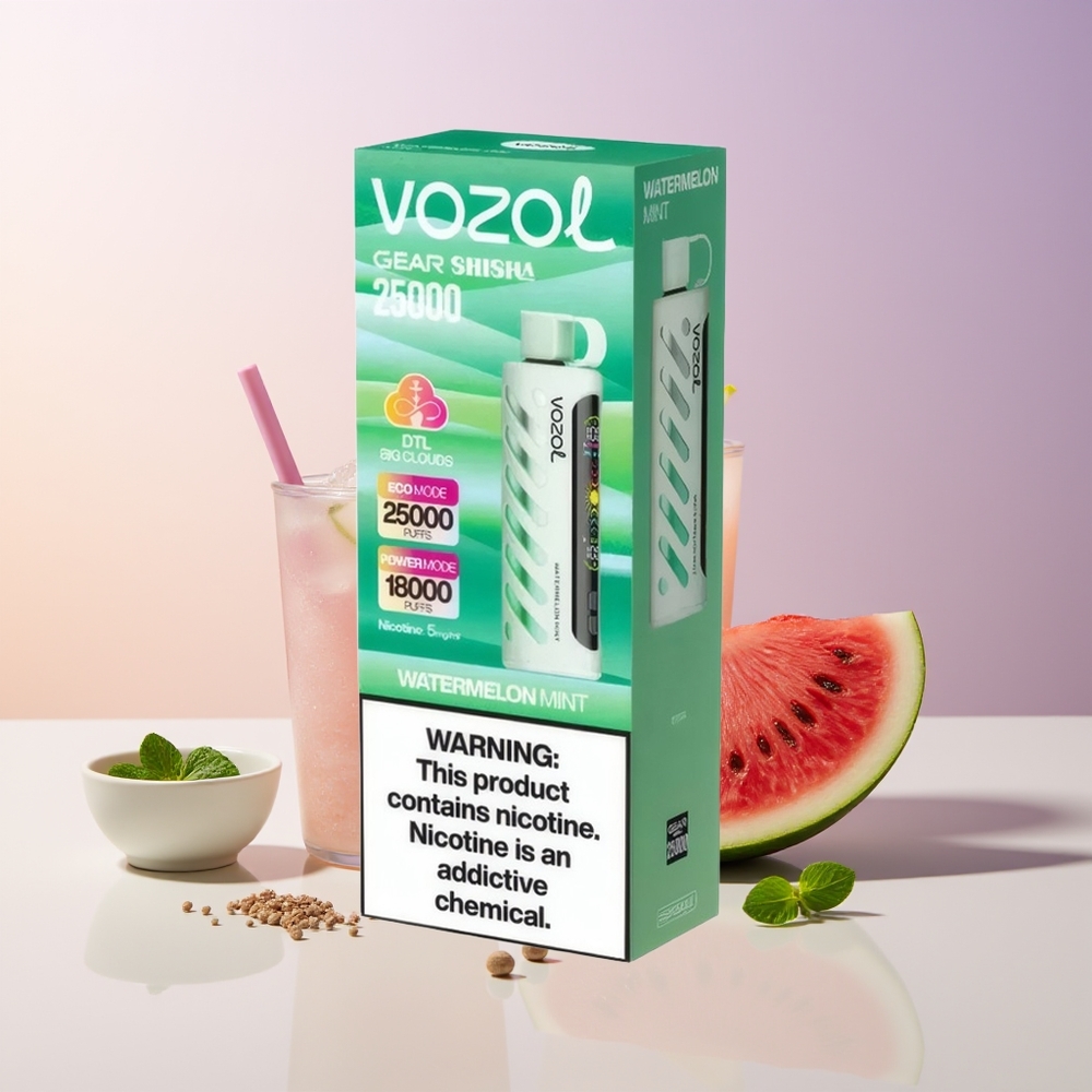 VOZOL Gear Shisha 25000 Bocados Sandía Menta Dual Mesh Chile Por Mayor