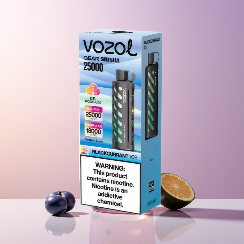 VOZOL Gear Shisha 25000 Bocanadas Blackcurrant Helado Dual Mesh Chile Por Mayor
