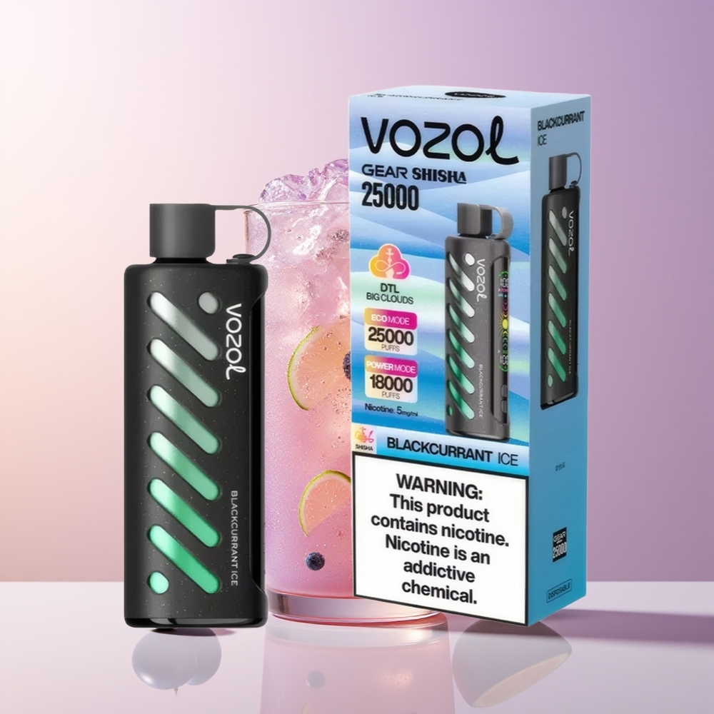 VOZOL Gear Shisha 25000 Bocanadas Blackcurrant Helado Dual Mesh Chile Por Mayor